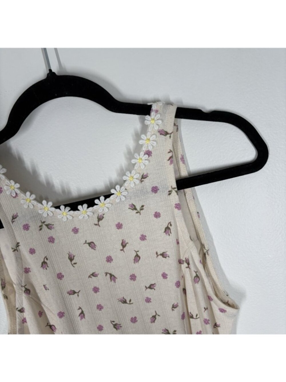 Free People XS Ivory Combo Floral Boho Bali Isn’t It Lovely Knit Tunic NWOT - Picture 5 of 10